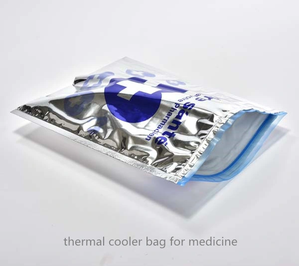 Ziplock Cooler Bag for Food Delivery Insulated Thermal Bag with Ziplock Plastic Picnic Snacks Thermal Bag