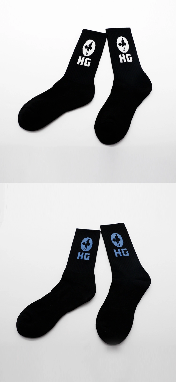 Chaussettes Basketball Sport Man Elite Socks White Polyester MID Calf Running Sports Athletic Basketball Socks OEM Custom Logo