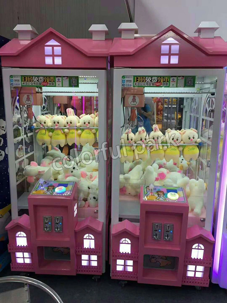 Colorful Park Coin Operated Wooden House Toy Gift Crane Game Machine Prize Claw Arcade Game