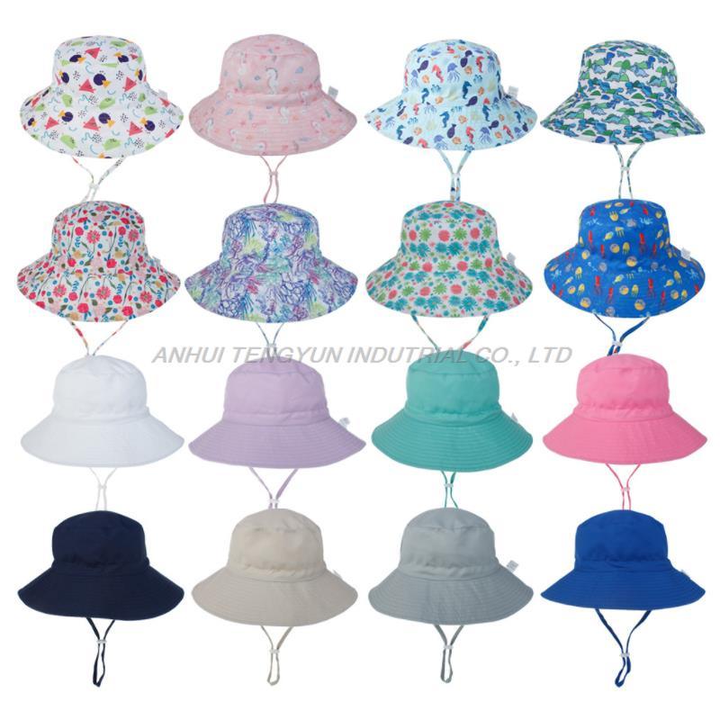 Fashion Bucket Hat Children Outdoor Sunscreen Reversible Printing Bucket Hat