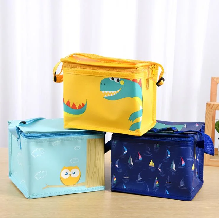 Non-Woven Cartoon Leakproof Thermal Insulated Bento Bags Work School Picnic Cooler Lunch Bag Tote Bag