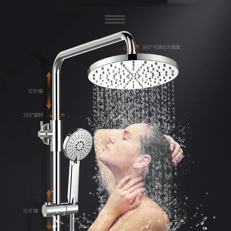 Brass Digital Display Constant Temperature Thermostatic Waterfall Rain Shower Set