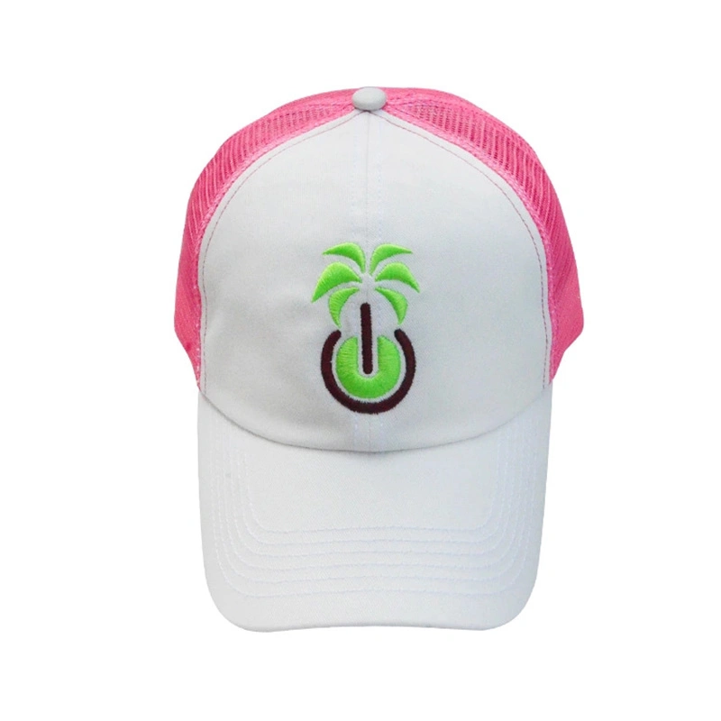 Custom 6 Panels Cotton Fashion Sun Visor Embroidery Baseball Hats Low Profile Snapback Trucker Mesh Hat