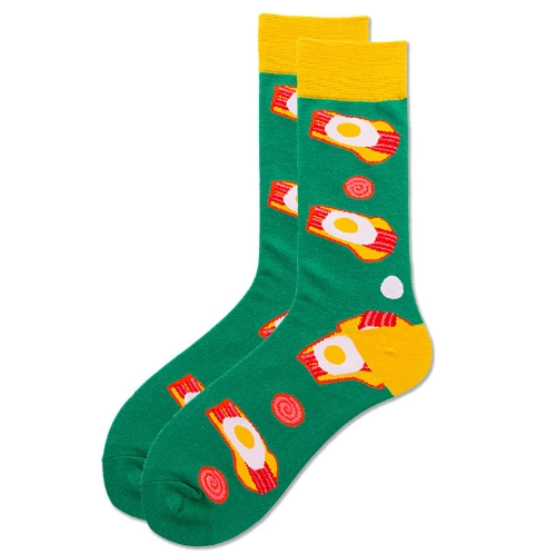 Colorful Funky 100% Cotton Socks for Men Dress Socks Cotton Fashion Patterned MID Calf Crew Socks