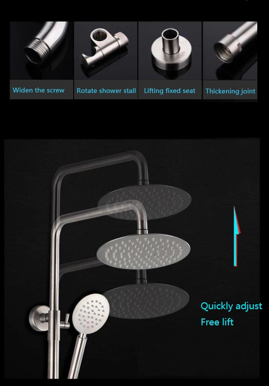 2020 New Product Stainless Steel Wall-Mounted Mixer Bathroom Shower Set