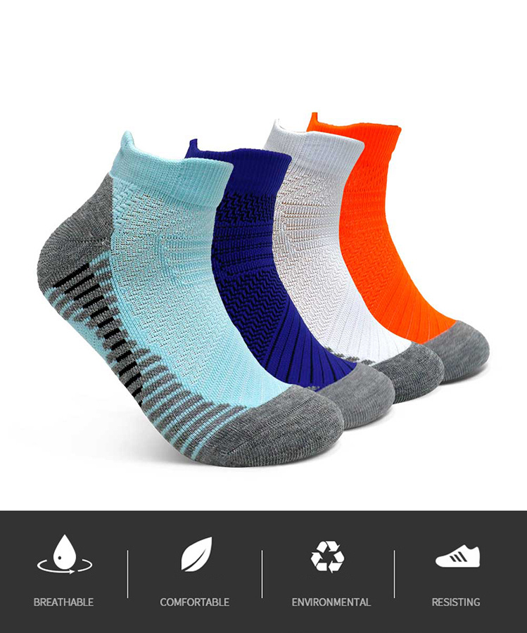 Athletics Ankle Sock Basketball Running Compression Stripe Colorful Basketball Sports Socks Ankle Custom Women with Cushion