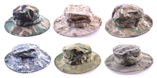 Military Camo Fisherman Camping Hunting Bucket Hat with Wide Brim