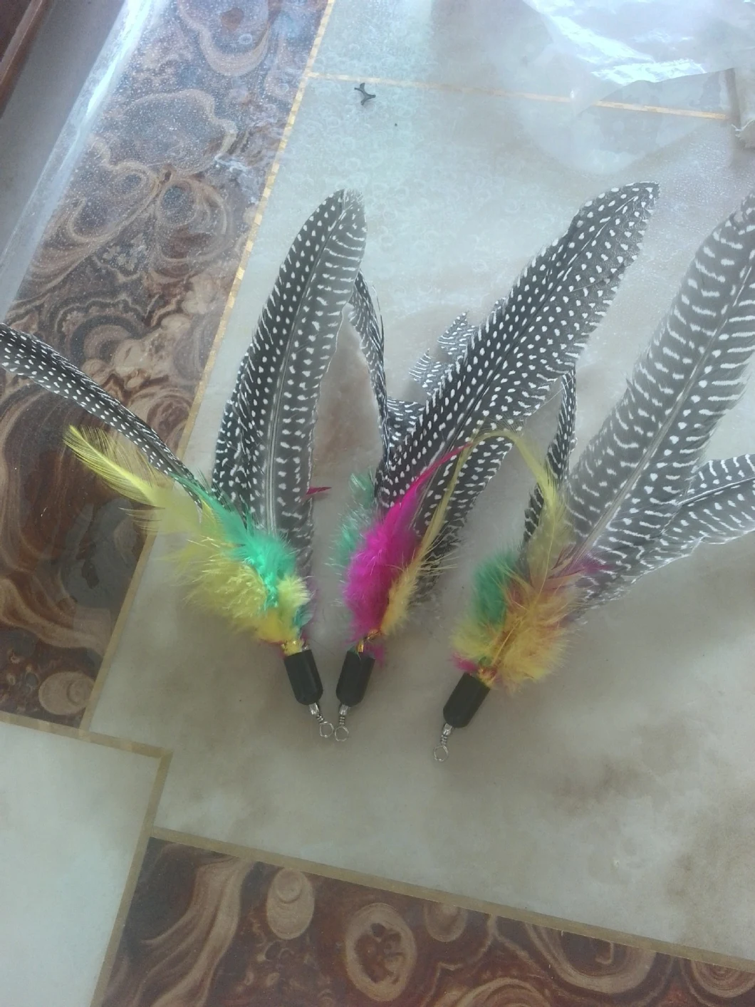 Funny Cat Stick Feather Caterpillar Replacement Head Pet Toy