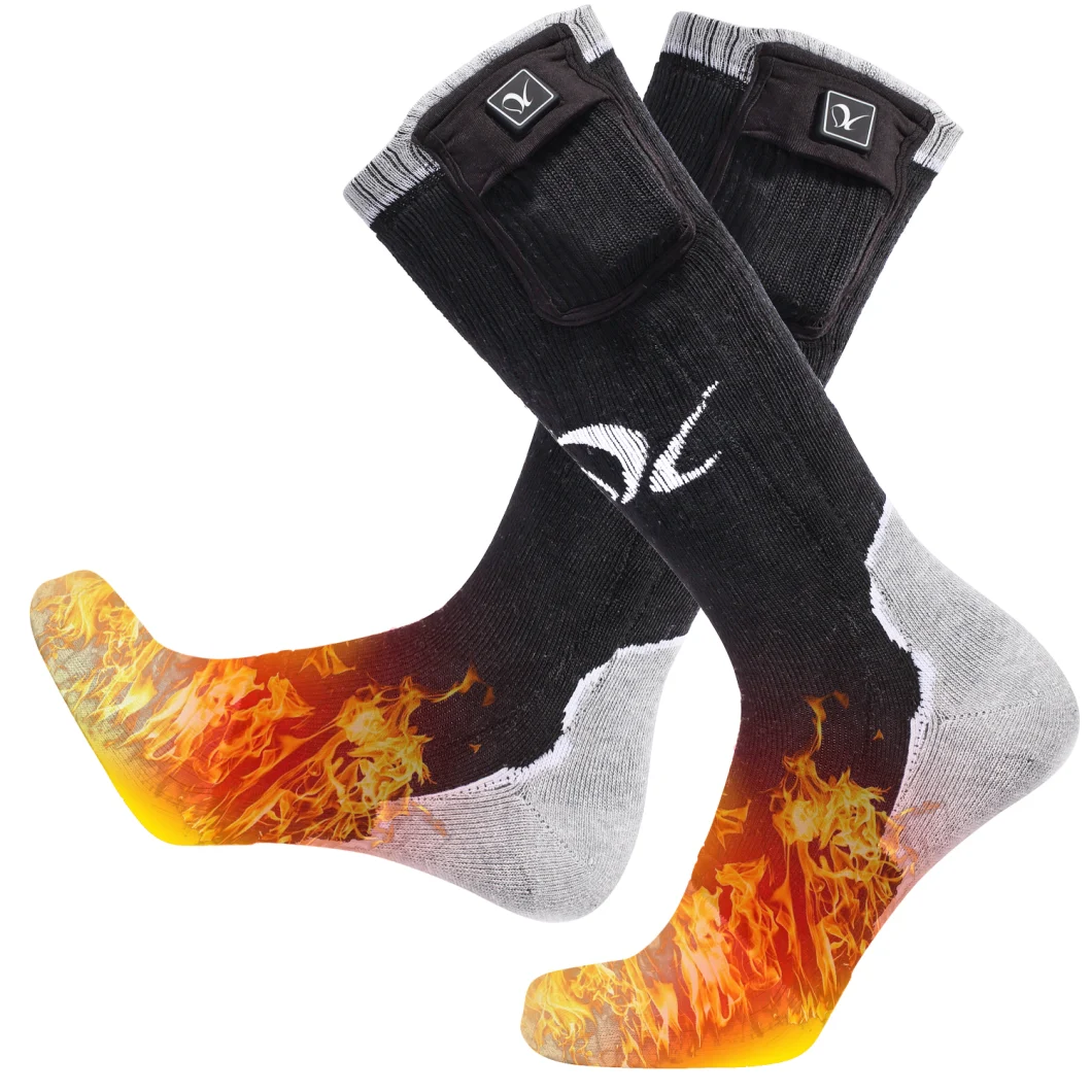 Custom Logo Battery Heated Ski Socks Men Womens Heated Socks