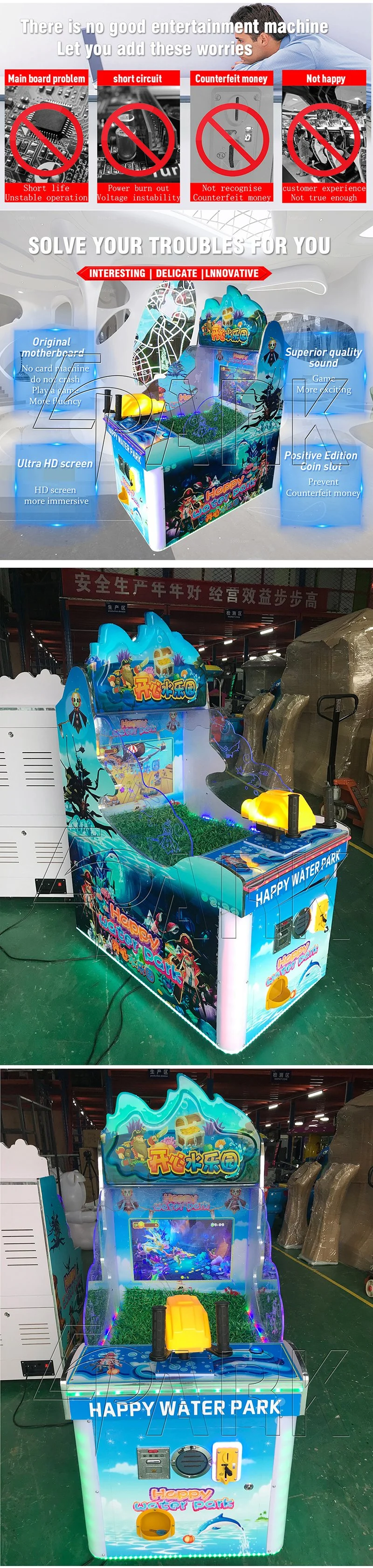 5 in 1 Water Shooting Game Machine Prize out Twisted Egg Kids Toys for Amusement Park