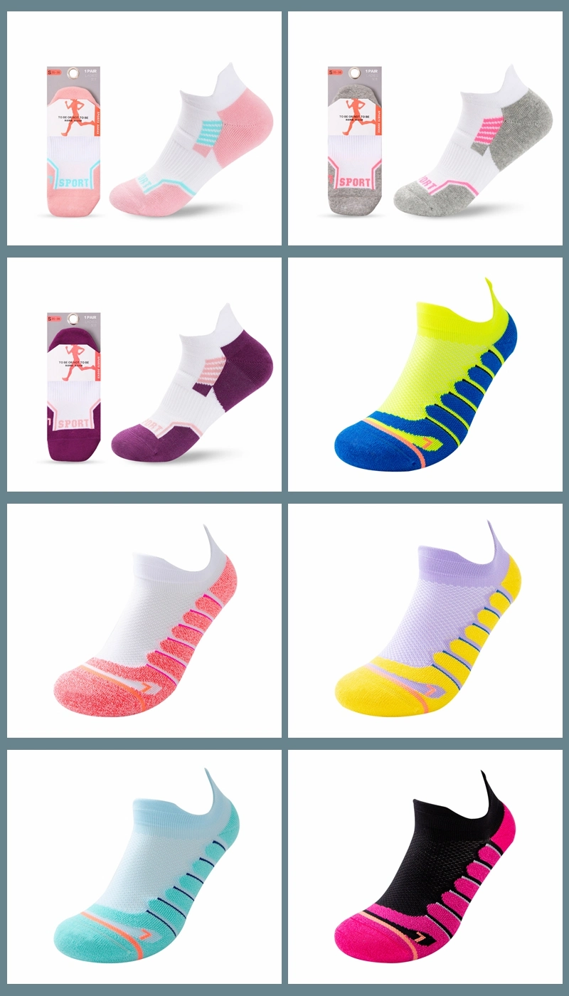 Custom Logo Colorful Women's Short Socks Summer Breathable Sport Running Socks