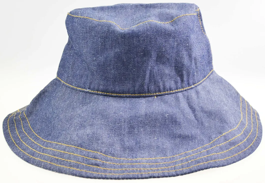 BSCI Cotton Denim Large Brim Summer Bucket Hat