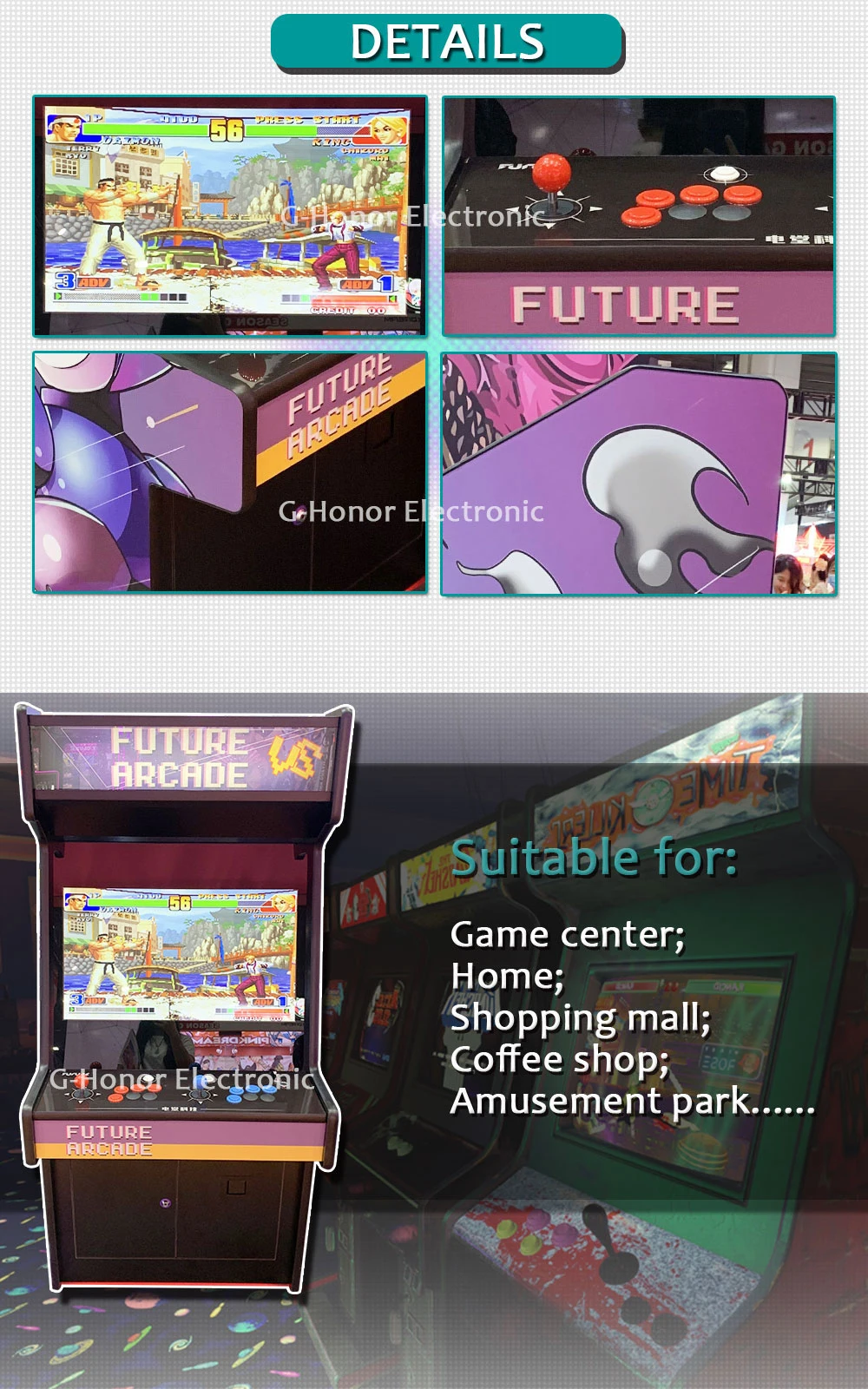 Electronic Game Console Retro Arcade Game Machine Simulator Video Game Machine Coin Operated Street Fighter Game Machine Arcade Cabinet