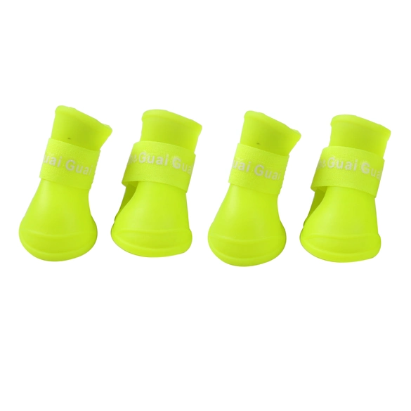 4PCS Pet Dog Shoes Waterproof Rain Pet Shoes for Small Dogs Puppy Rubber Boots Candy Color Puppy Shoes Pet Dog Products