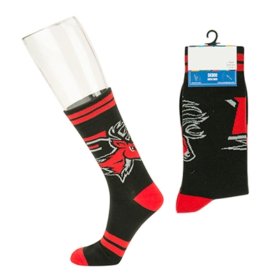 Cheap Unisex Cotton Custom Sock Happy Design Black White Grey Adults Football Socks