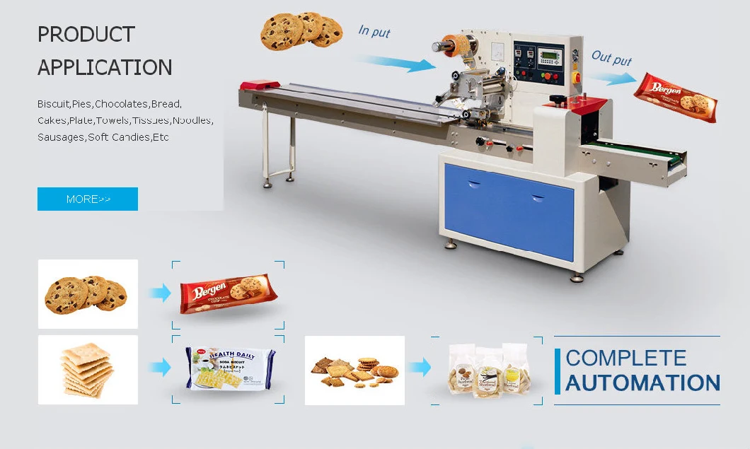 Automatic Rotary Candy Pouch Packing Machine, Cutting Pillow Packing Machine Candy, Lollipop Flow Packing Machine