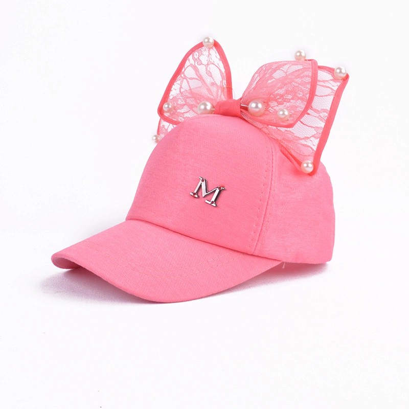 Children Mesh Cap Baseball Cap with Bow Kids Cap