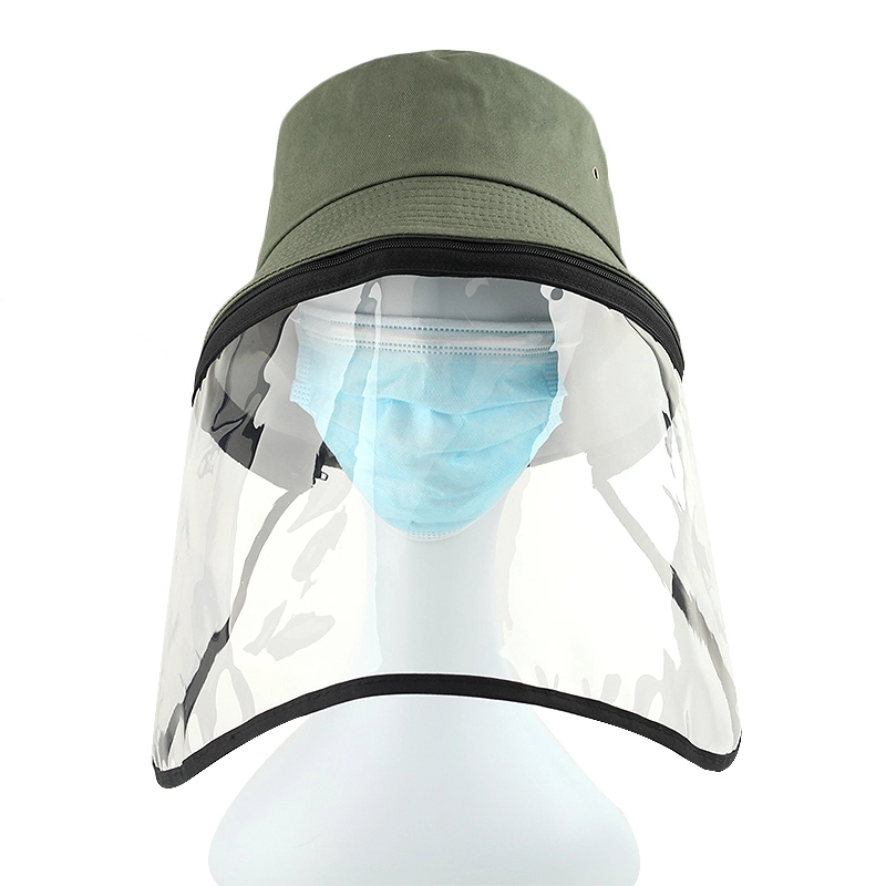 Protective Mask Anti-Spray Hat Cap Face Shield Detachable Dustproof Outdoor Windproof Bucket Hat