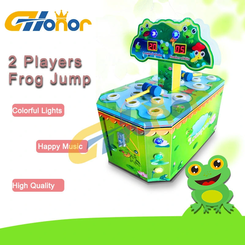Cute Design 2 Players Arcade Frog Hammer Game Machine Coin Operated Hammer Game Kids Hammer Hitting Game Arcade Lottery Game Machine for Kids