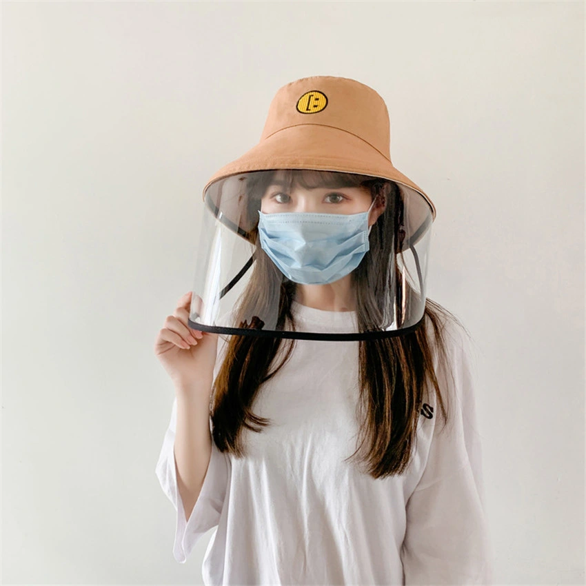 Custom Logo Anti Spitting Virus Anti Saliva Anti Fog Bucket Hat with Face Shield