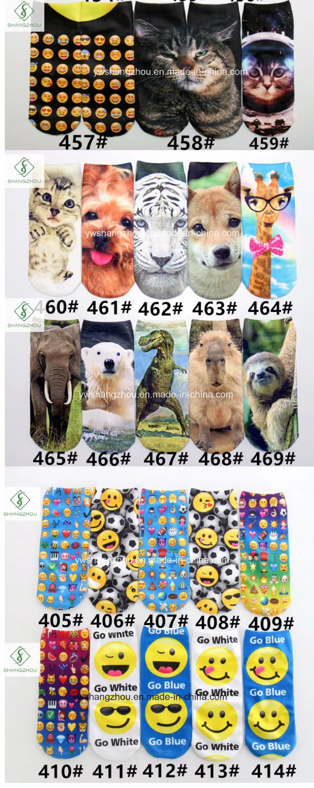 Europe Unicorn Animal Emoji 3D Digital Printed Custom Boat Socks