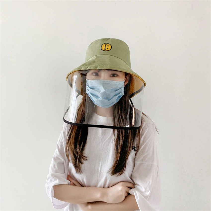 Custom Logo Anti Spitting Virus Anti Saliva Anti Fog Bucket Hat with Face Shield