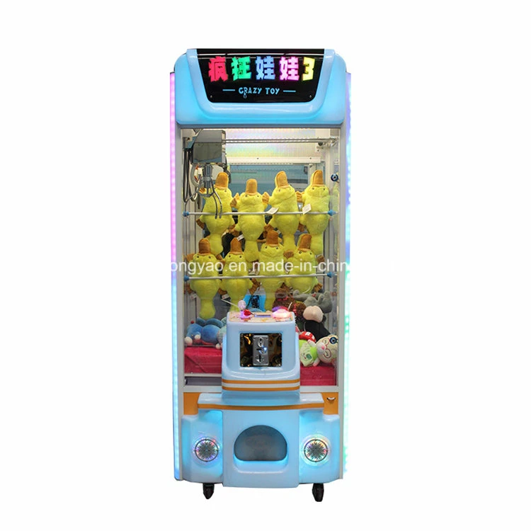 New Crazy Toy 3 Coin Operated Plush Toy Claw Crane Game Machine