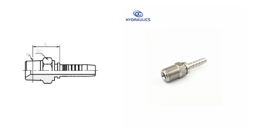 BSPT Male Eaton Swaged Hydraulic Hose End Fittings 13011