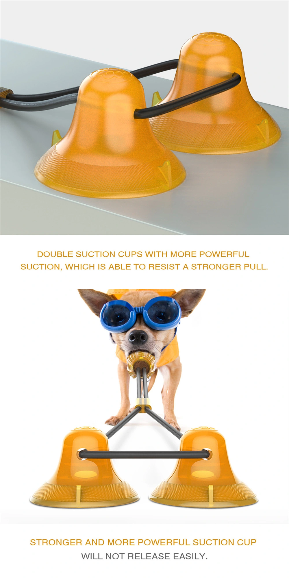 Double Suction Cup Dog Toothbrush Cleaning Chewing Playing Dog Rope Ball Pull Toy