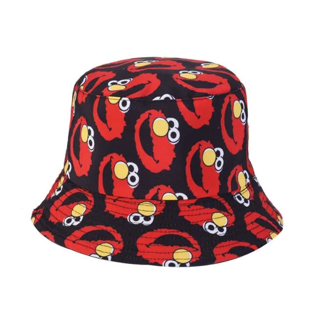 Unsiex Cotton Carton Printed Bucket Hats Wholesale Folding Polyester Bucket Hats