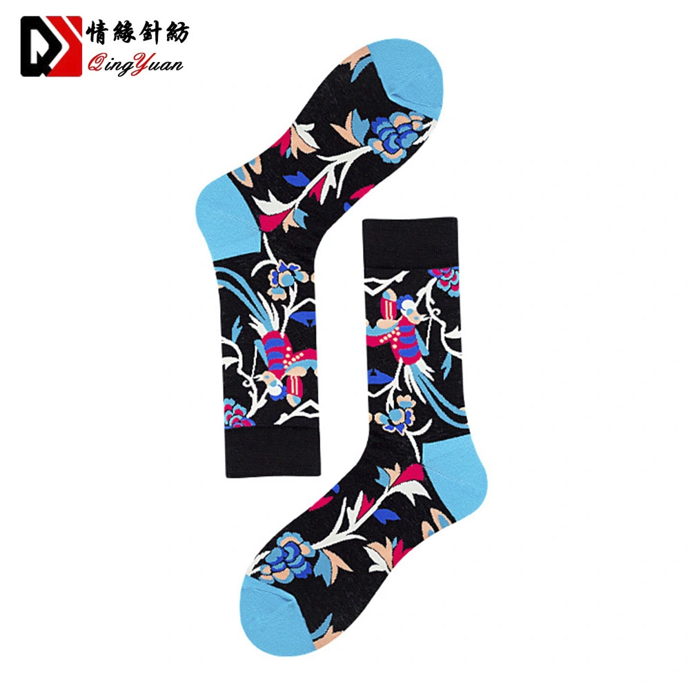 New Design Cheap Sweat-Absorbent Funny Dress Colorful Unisex Men Women Jacquard Custom Made Socks