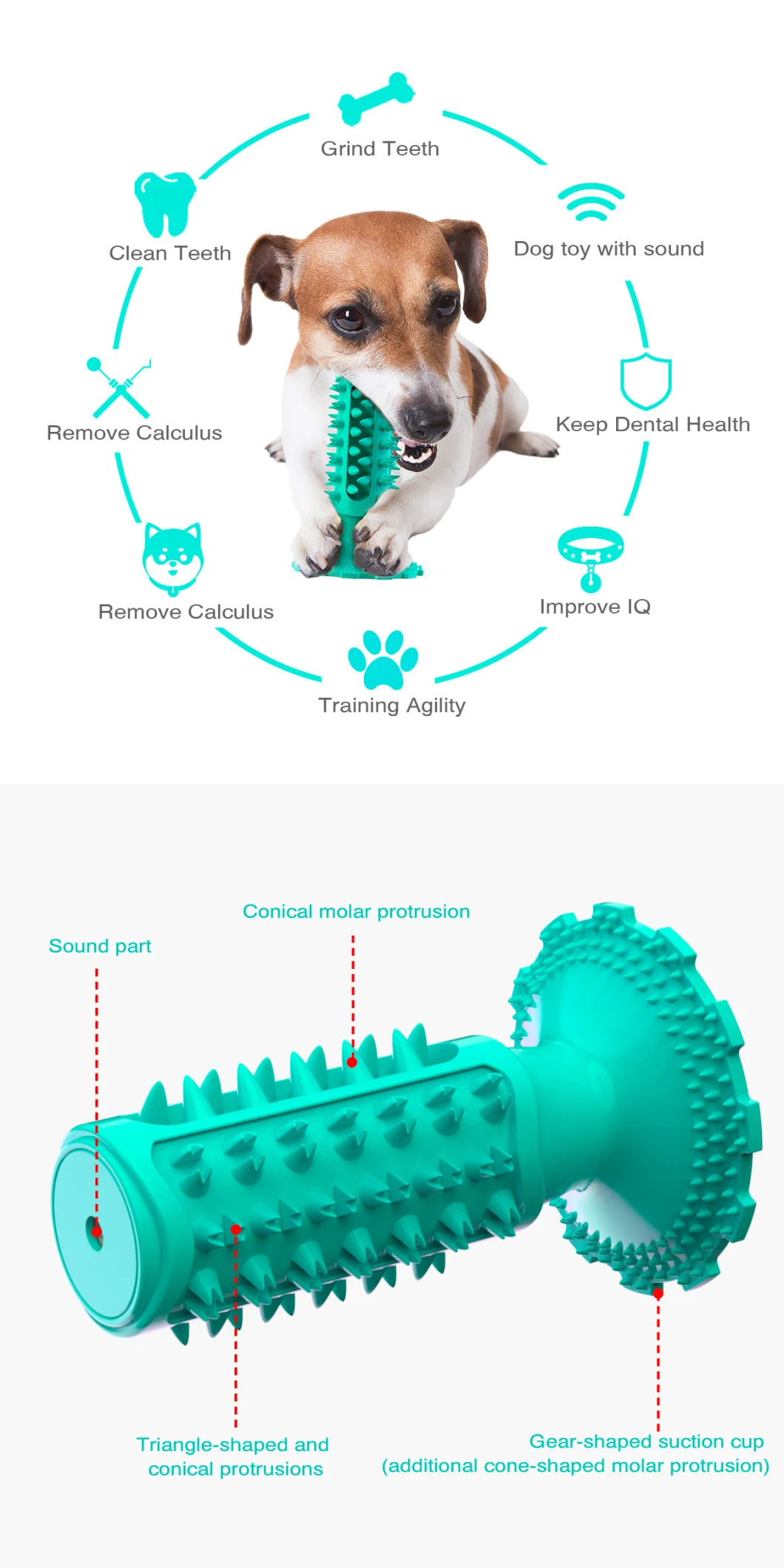 Multifunction Pet Molar Eco-Friendly Dog Toothbrush Toy Indestructible Dog Toy