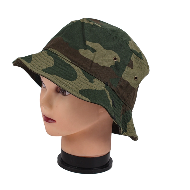 Wholesale Cotton Camouflage Bucket Hat Printing Logo Fisherman Hat