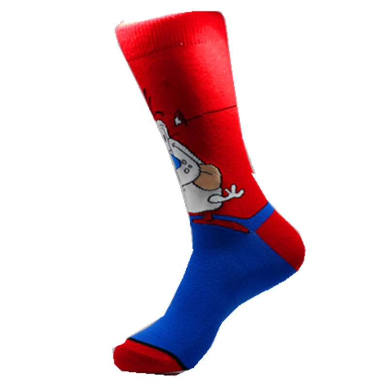 Funny Cotton Cartoon Superhero Socks Custom Crew Men's Cartoon Happy Socks