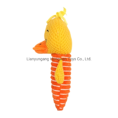 Cute Yellow Duck Pet Dog Chew Toy Custom Stuffed Animal Plush Squeaky Toy for Dogs