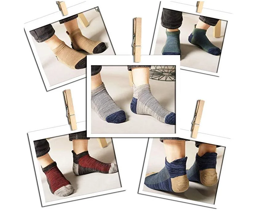Socks Factory Mens Low Cut Ankle Non-Slid Socks Cotton Mesh Top Fresh Ventilation Socks