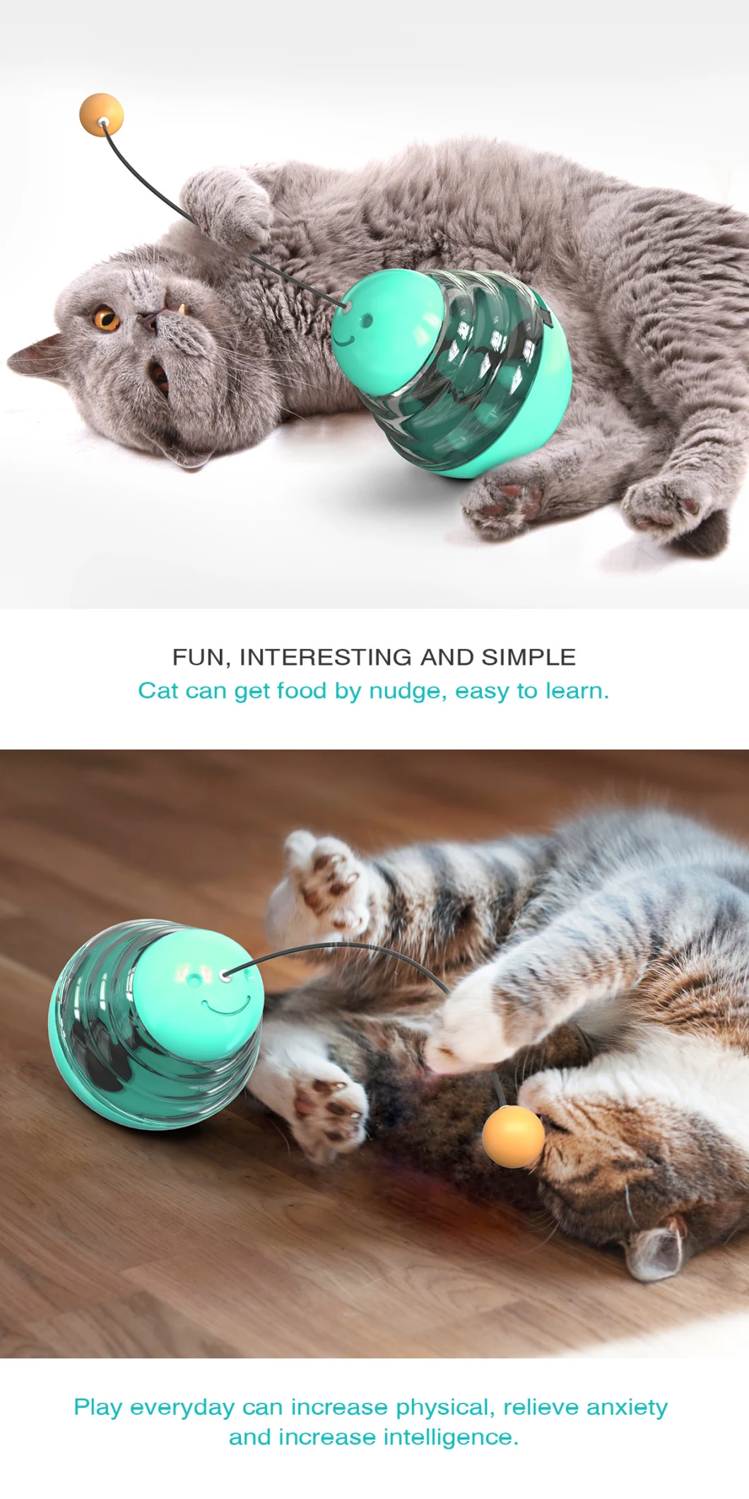 Friendly Funny Cat Toys Turntable Balls Rolling Interactive Pet Cat Toy