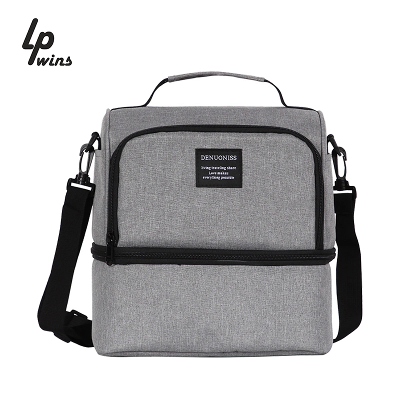 Freezable Insulated Zip Closure Foldable Tote Lunch Cooler Bag