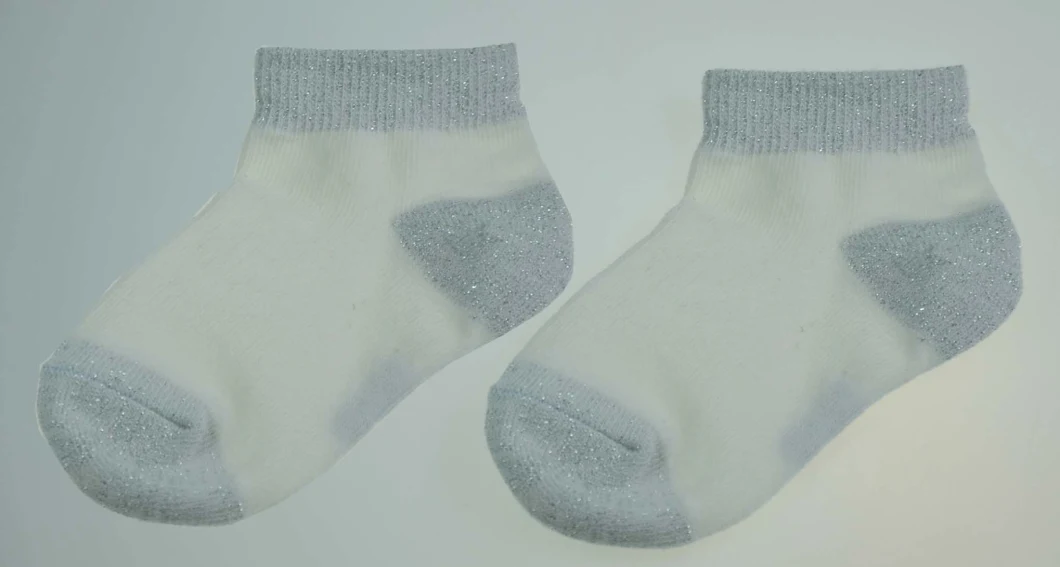 Custom Design Jacquard Breathable Fashion Ankle Women Baby Kids Sock Within Sliver Yarn