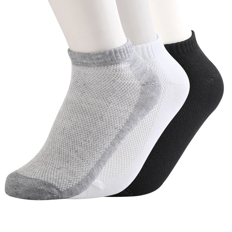 Summer Ankle Socks Solid Mesh Fabric Men's Socks Invisible Ankle Socks Men Summer Breathable Thin Boat Socks Size