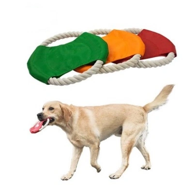 Pet Dog Cotton Rope Frisbee Anti Tooth Training Toy