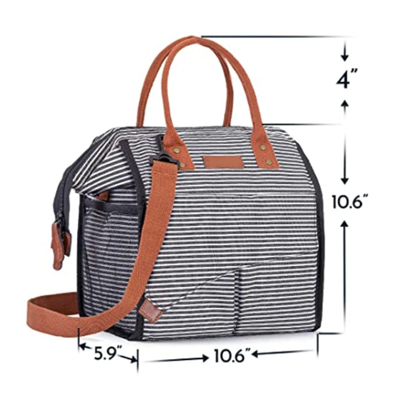 Insulated Lunch Bag for Women Men Reusable Lunch Box for Office Work Picnic Beach Leakproof Cooler Tote Bag Lunch Bag with Adjustable Shoulder Strap for Adult