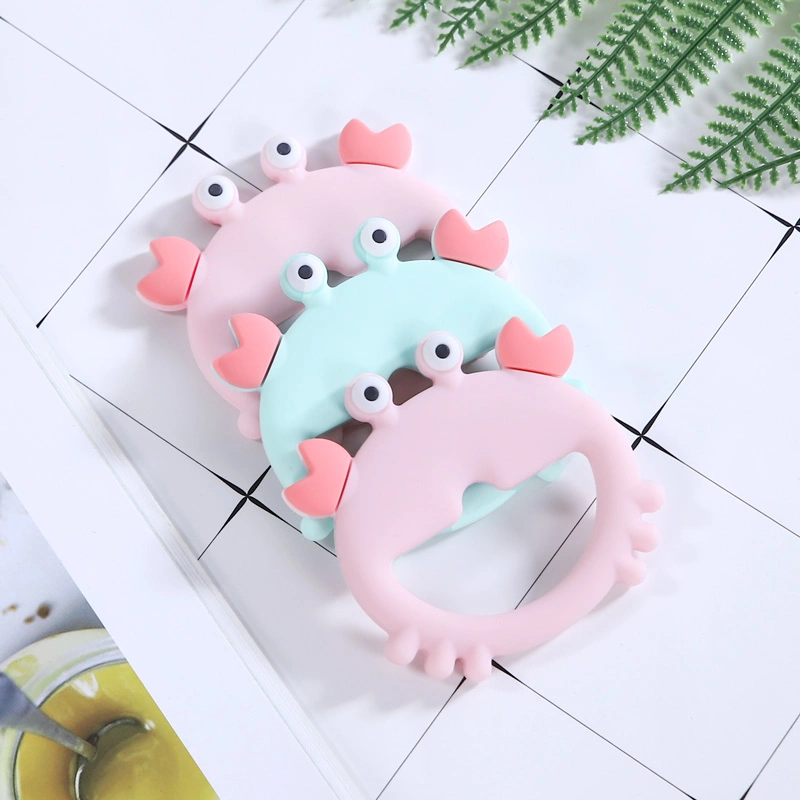 BPA Free Animals Cartoon Chew Baby Toy Silicone Chew Teething Baby Crab Theether Non-Toxic
