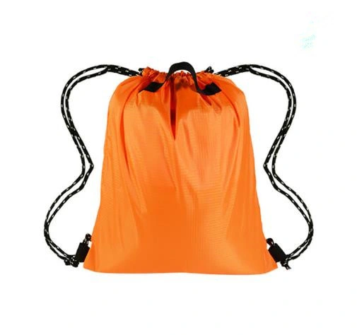 Folding Oxford Sports Simple Drawstring Backpack Custom Basketball Bag PU Coated Waterproof Polyester Bag