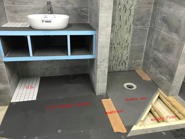 XPS Shower Pan for Shower Room Vertical Drain System