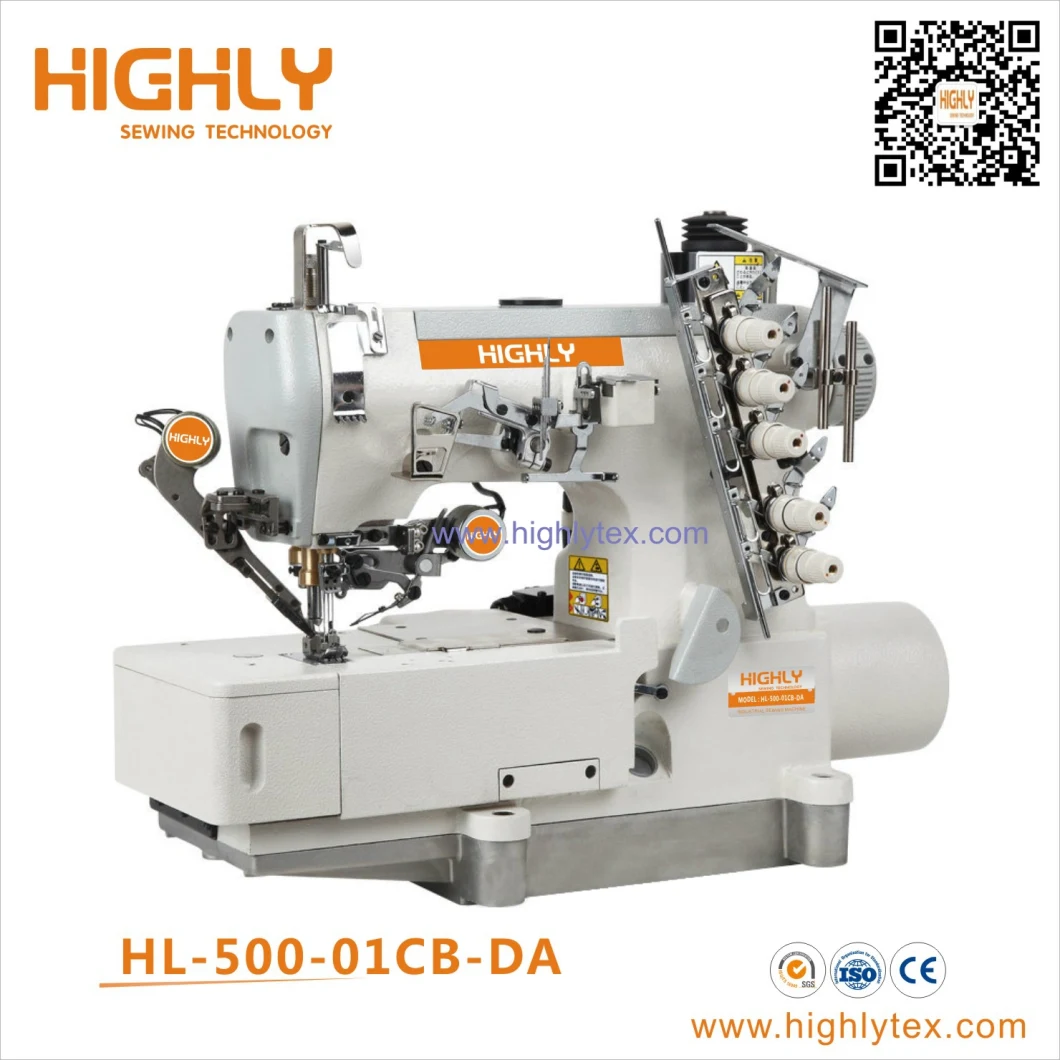 High Speed Flat Bed Edge Rolling Interlock Sewing Machine with Tape Binding