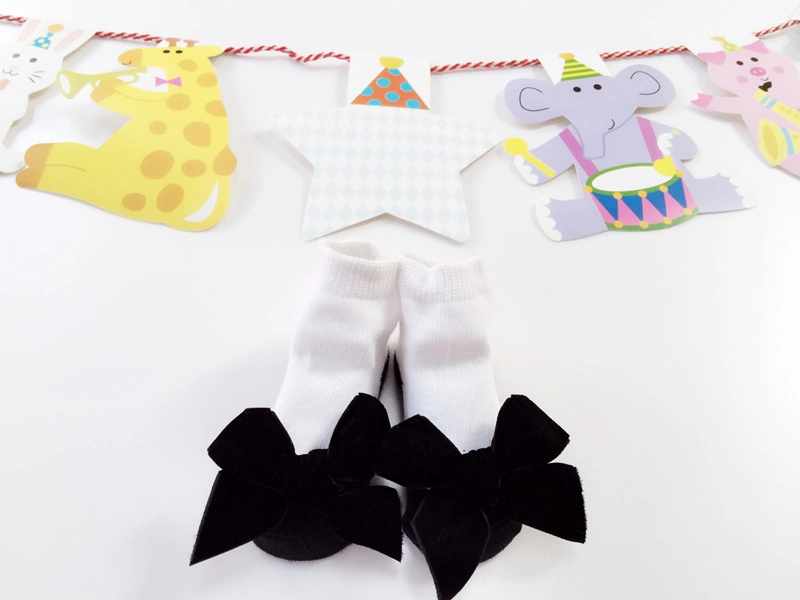 Suede Bow Baby Socks Fall and Winter Hot Style Cute Princess Socks Girls Socks Spring and Autumn European and Beautiful Baby Cot