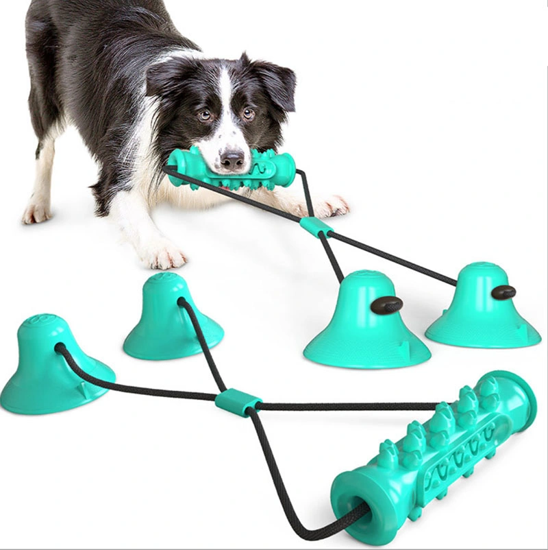 Durable Healthy Bite Resistant Suction Cup Dog Tug Toy Puppy Chew Toothbrush Toy