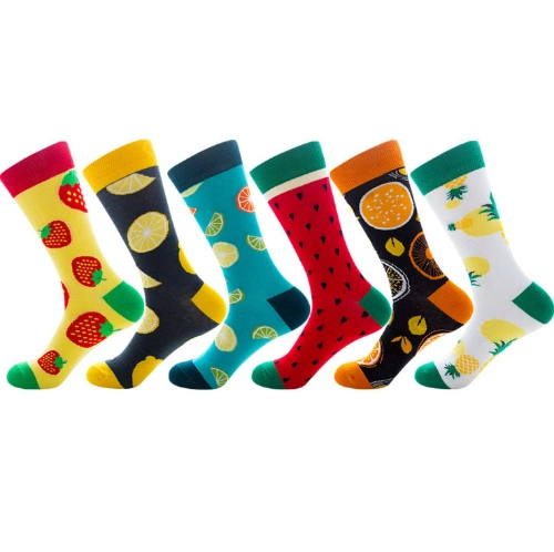 Sedex Audit Factory Customized Elite Classic Happy Sock Comb Cotton Men's Fruit Dress Socks