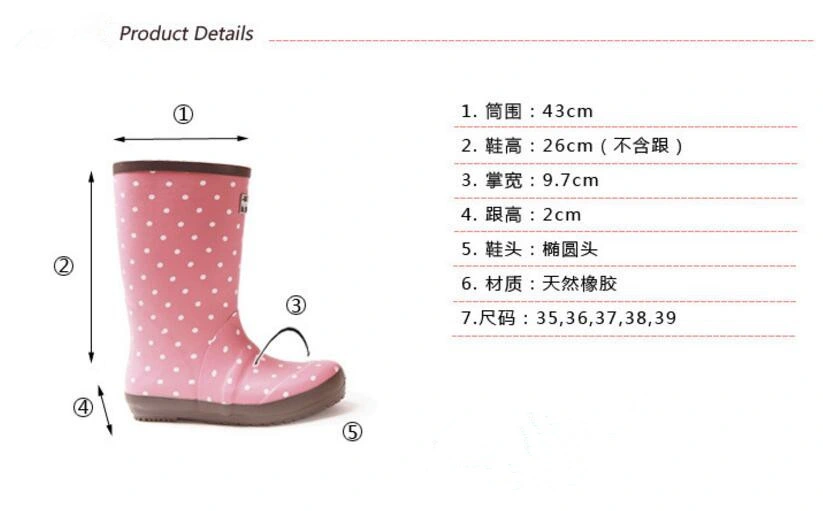 2017 Fashion Cute Rain Boots Rubber Rain Boots Ladies Boots